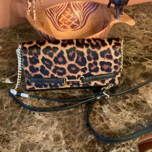 Michael Michael Kors Leopard Print large wallet with Gold Hardware NWT